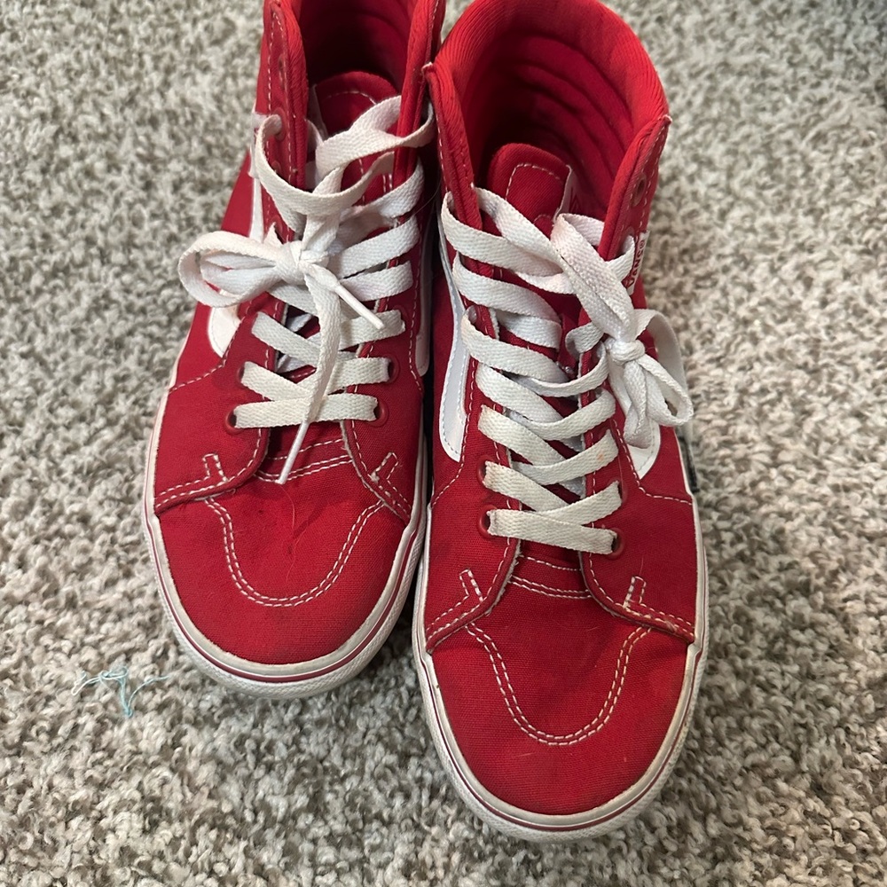 VANS Red High-Top platform Sneakers